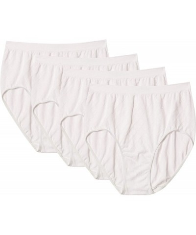 Multi Pack Bali Microfiber Solid Brief Panties - 4 Pack White Diamond Panties - CD18W696Z3A $56.31 Panties