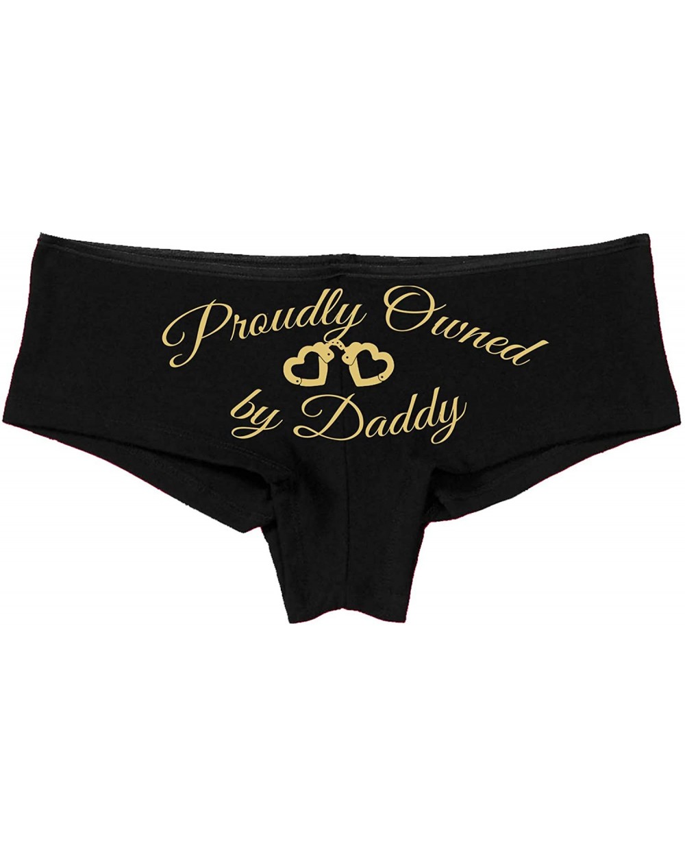 BDSM DDLG Proudly Owned Black Boyshort for Baby Girl Princess - Sand - CC18NRX0E6X $21.70 Panties