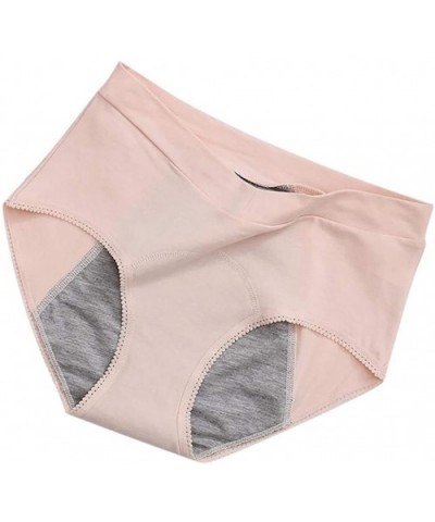 Leak Proof Menstrual Period Panties Women Underwear Physiological Waist Pants - Beige - CI197ERD234 $12.65 Panties