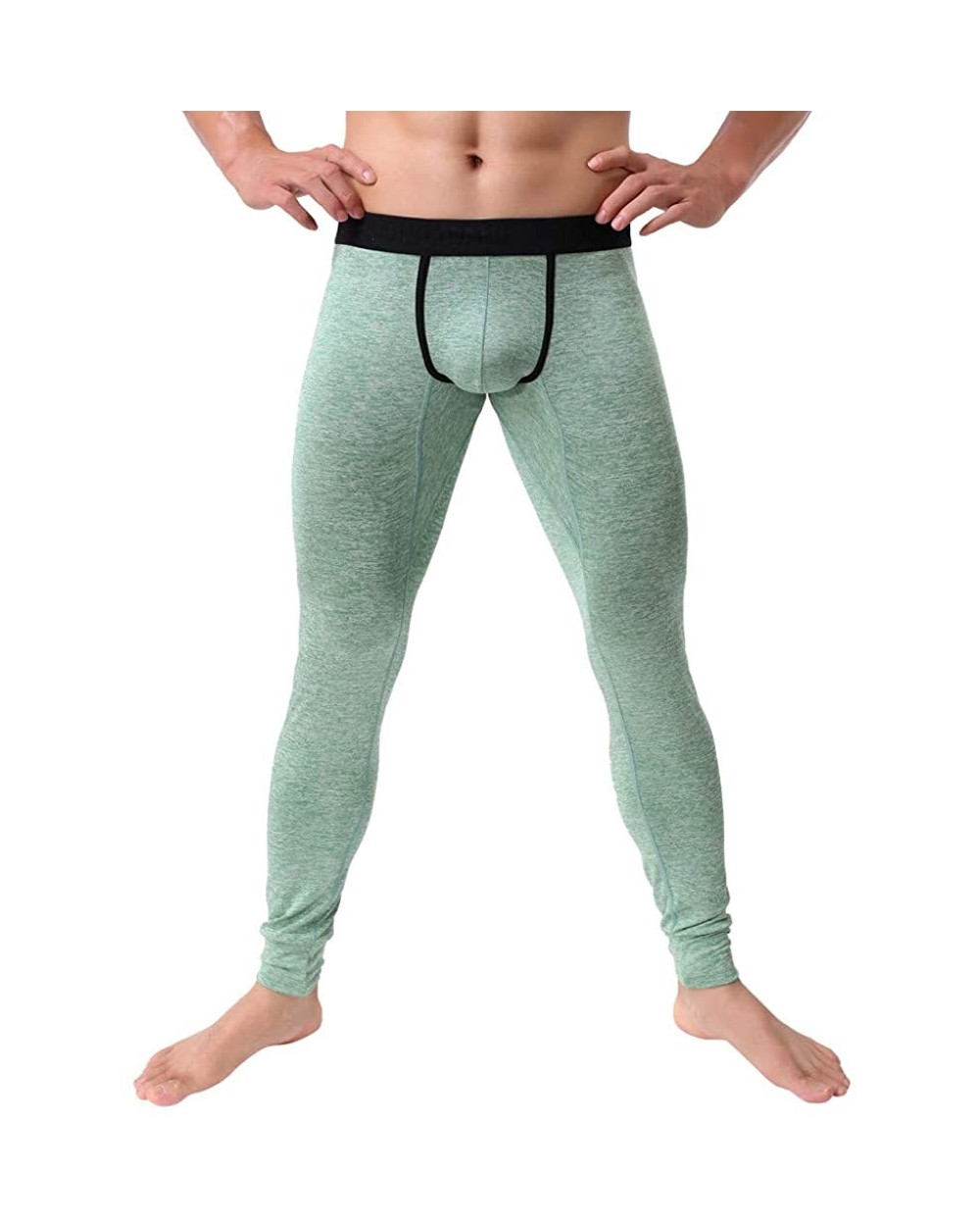 Mens Underpants- Men Spring Winter Shapewear Underpants Thermal Underwear Pants Trousers Leggings Pants - Green - CR18MGT38ZY...