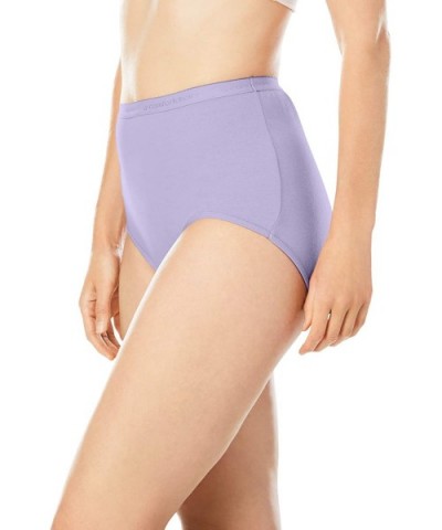 Women's Plus Size 10-Pack Pure Cotton Full-Cut Brief Underwear - Spray Pack (0237) - C8195SK8EMU $44.89 Panties