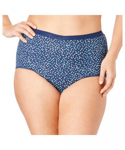 Women's Plus Size 10-Pack Pure Cotton Full-Cut Brief Underwear - Spray Pack (0237) - C8195SK8EMU $44.89 Panties