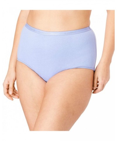 Women's Plus Size 10-Pack Pure Cotton Full-Cut Brief Underwear - Spray Pack (0237) - C8195SK8EMU $44.89 Panties