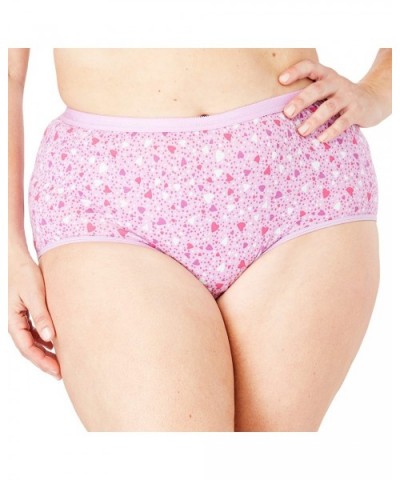 Women's Plus Size 10-Pack Pure Cotton Full-Cut Brief Underwear - Spray Pack (0237) - C8195SK8EMU $44.89 Panties