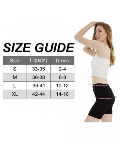 Womens Slip Shorts for Under Dresses High Waisted Summer Shorts 3-Pack - Black - CI1999256UL $23.64 Shapewear