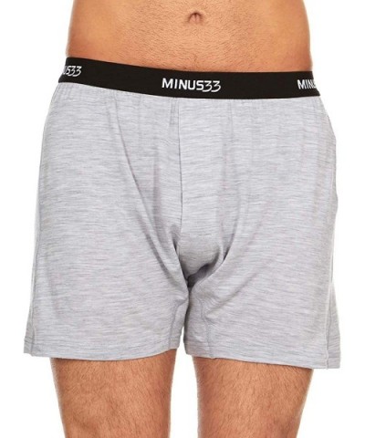 Men's Woolverino Micro Boxer Shorts - 84% Merino Wool- 12% Nylon- 4% Spandex - Ash Grey - CL18XHK0XMQ $65.79 Boxers