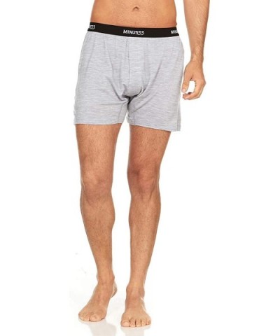 Men's Woolverino Micro Boxer Shorts - 84% Merino Wool- 12% Nylon- 4% Spandex - Ash Grey - CL18XHK0XMQ $65.79 Boxers