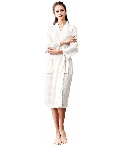 Womens Fleece Bathrobe - Soft Plush Robe Spa Full Length Warm Robe - 06white - CJ18YR3DE6S $29.07 Robes