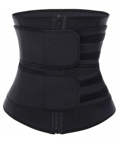 Corset Waist Belt Polyester Steel Boned Waist Trainer Shaper Weight Loss Slimmer - Black-double Belt - C218XW0QZHL $61.55 Bus...