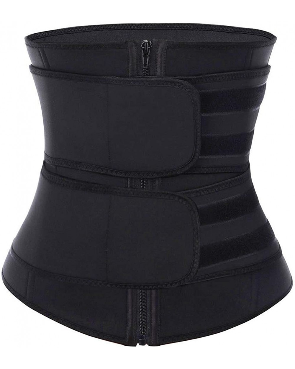 Corset Waist Belt Polyester Steel Boned Waist Trainer Shaper Weight Loss Slimmer - Black-double Belt - C218XW0QZHL $61.55 Bus...