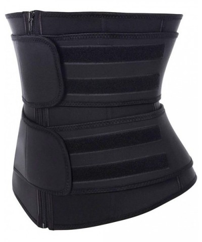 Corset Waist Belt Polyester Steel Boned Waist Trainer Shaper Weight Loss Slimmer - Black-double Belt - C218XW0QZHL $61.55 Bus...