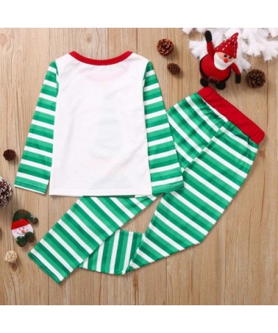 Family Christmas✿ Children Kids✿ Striped Printed Top+Pants Xmas Family Clothes Pajamas - Child - CY192ZKRK9G $21.71 Sleep Sets