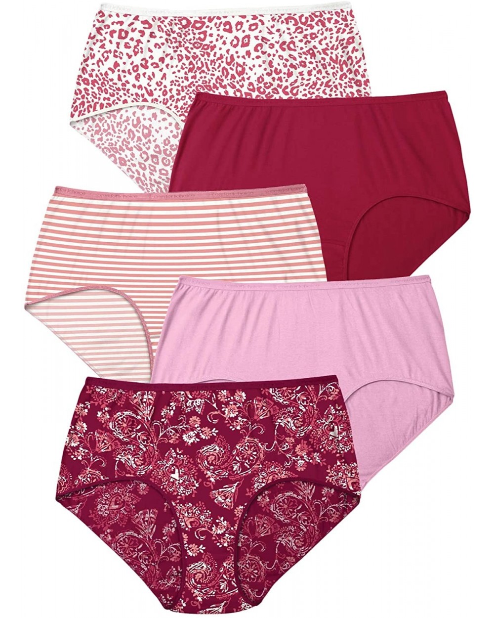 Women's Plus Size 5-Pack Pure Cotton Full-Cut Brief Underwear - Ivy Pack (0320) - CV190T3YAZ0 $32.85 Panties