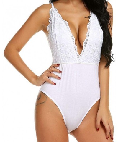 Babydoll Lingerie for Women Women Lingerie Bodysuit Embroidered Lace Teddy One Piece Babydoll - Z-white - CO19535KC6Q $12.80 ...