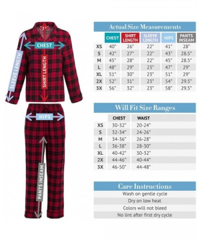 Women's Warm Flannel Pajama Set- Long Novelty Button Down Cotton Pjs - Pink With White Dots - CE11VKX666F $51.58 Sets