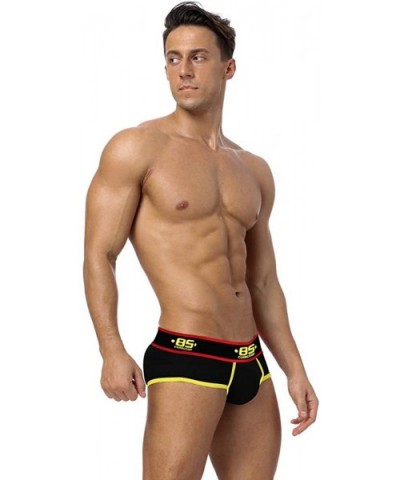 Men's Cotton Underwear Ultra-Thin Sexy Breathable Briefs - Black/Nav/Red - CU19DG2QHYH $38.40 Briefs