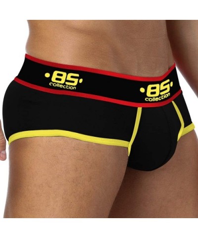 Men's Cotton Underwear Ultra-Thin Sexy Breathable Briefs - Black/Nav/Red - CU19DG2QHYH $38.40 Briefs