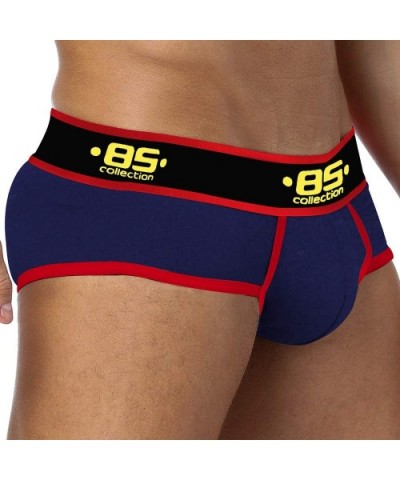 Men's Cotton Underwear Ultra-Thin Sexy Breathable Briefs - Black/Nav/Red - CU19DG2QHYH $38.40 Briefs