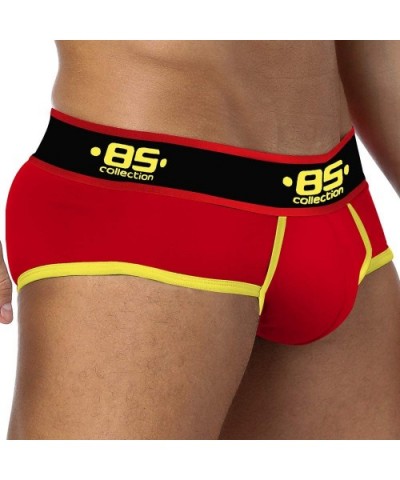 Men's Cotton Underwear Ultra-Thin Sexy Breathable Briefs - Black/Nav/Red - CU19DG2QHYH $38.40 Briefs