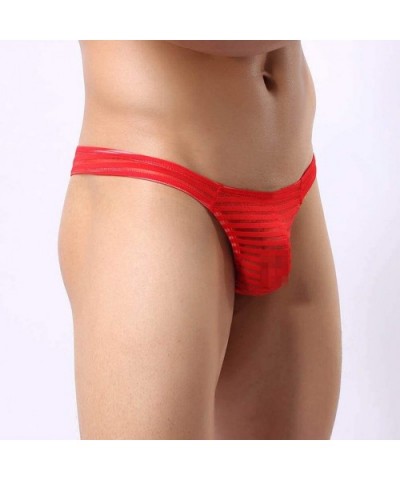 Mens Pure See Through Underwear Sexy Bulge Pouch Bikini Thong Stretch T-Back - 4-pack Mix(hdtb) - CB193QG2H7G $25.44 Briefs