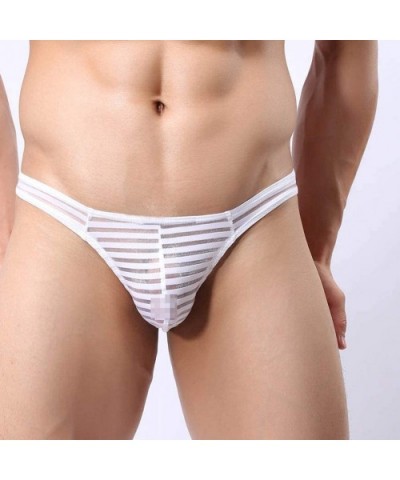 Mens Pure See Through Underwear Sexy Bulge Pouch Bikini Thong Stretch T-Back - 4-pack Mix(hdtb) - CB193QG2H7G $25.44 Briefs