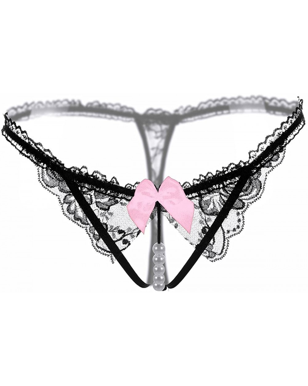 Women Sexy Panties Floral Lace G-String - Black - CM18AOXES9Y $13.36 Panties