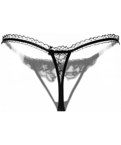 Women Sexy Panties Floral Lace G-String - Black - CM18AOXES9Y $13.36 Panties