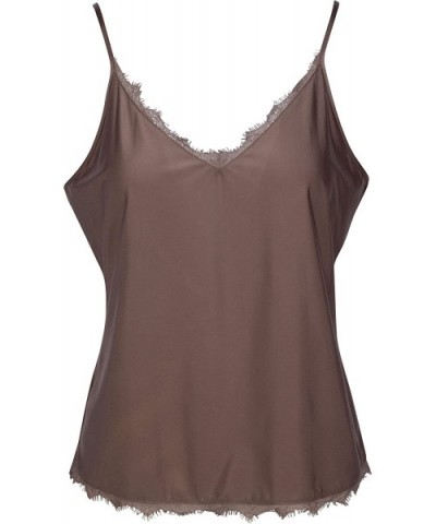 Sexy Slik Women's Camisoles - Assorted Colors and Sizes up to XXL - Coffee - CP18WR3Q29T $25.08 Camisoles & Tanks