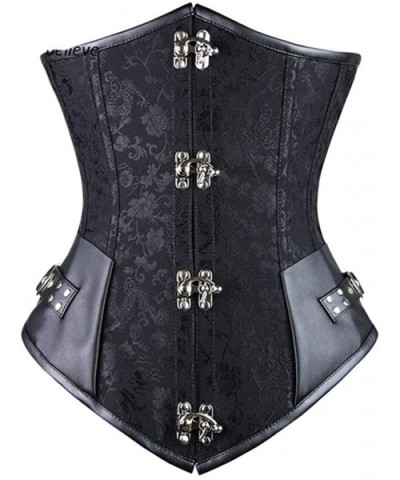 Women's Bustier Sexy Vintage Steampunk Corset Overbust Corsets - Black - C018LS57K84 $65.52 Bustiers & Corsets