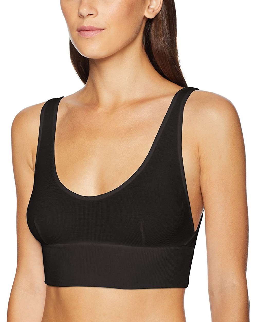 Women's Feather Weight Rib Athletic Bralette Bra - Black - CR18CNM7UEM $59.12 Bras