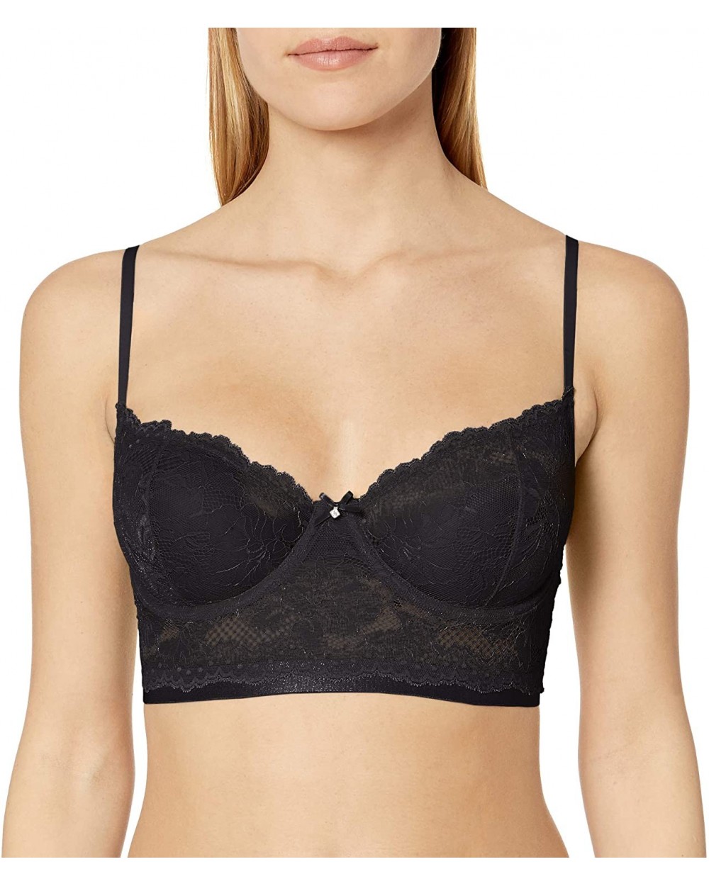 Women's Beautifully Basics Lace Unlined Crop - Black - CF120E4CCLN $44.42 Bras