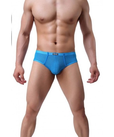 Sexy Men's Underwear Lace Translucent Fun Low Waist Skinny Boxer Briefs - Blue+orange+pink - C8192ZA6EET $34.31 Briefs