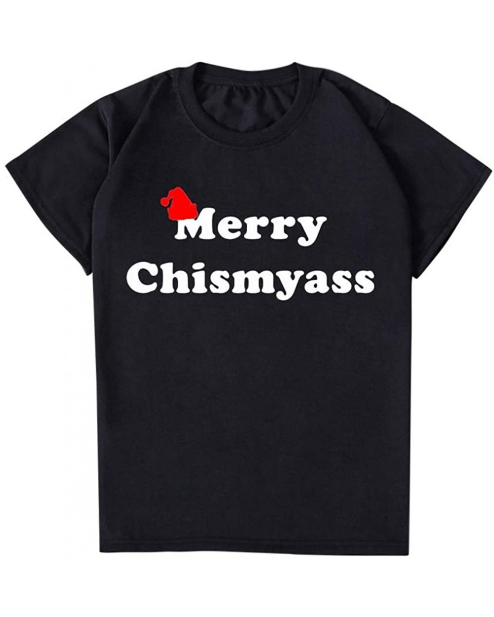 Mens Christmas Funny Letter Print Short Sleeve Graphic Tops Casual Tee Shirts - Black - CW192N527ML $15.72 Sleep Sets