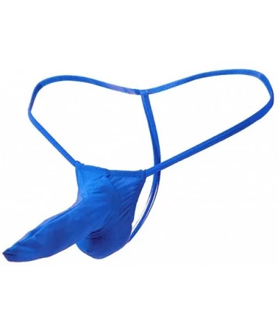 Men's Sexy Pouch G-String Underwear Sexy Low Rise Bulge Thong Underwear Briefs - Blue - CL194KD9S0X $13.83 G-Strings & Thongs