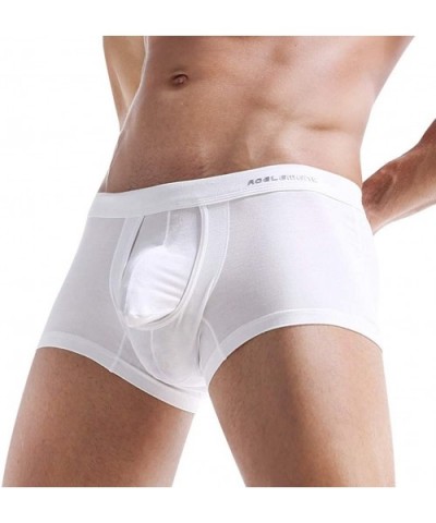 Men's Jockstrap Athletic Stretch Briefs Thong Underwear Pouch Underwear Panties Ultra Soft Trunks - White - CF18AGTSSQU $14.0...