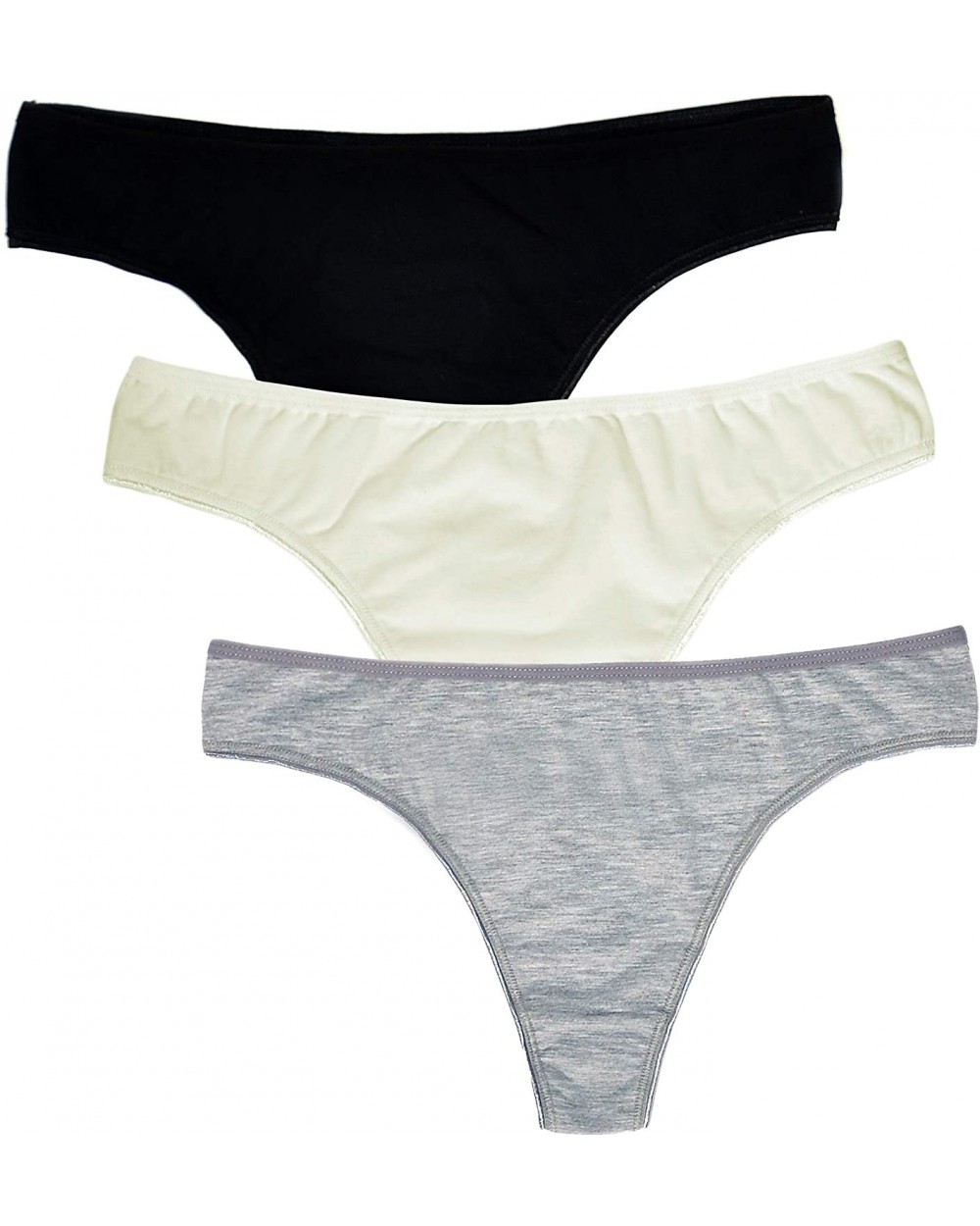 3 Pack Women's Cotton Thong Breathable Underwear Panty Assorted - Basic - CL18UA34YT0 $21.84 Panties