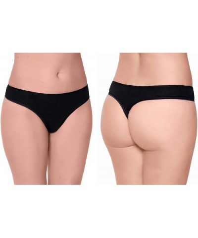 3 Pack Women's Cotton Thong Breathable Underwear Panty Assorted - Basic - CL18UA34YT0 $21.84 Panties