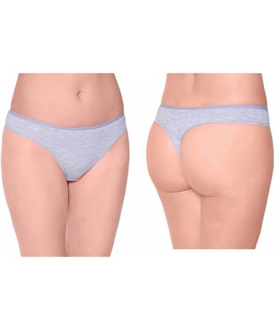 3 Pack Women's Cotton Thong Breathable Underwear Panty Assorted - Basic - CL18UA34YT0 $21.84 Panties