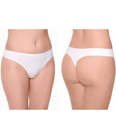 3 Pack Women's Cotton Thong Breathable Underwear Panty Assorted - Basic - CL18UA34YT0 $21.84 Panties