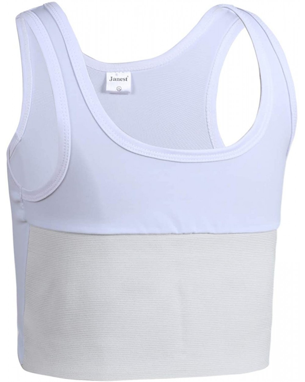 Tomboy Transgender Lesbian Pullover Half Length Chest Binder Corset Short Tank Top - White - C418RISMISD $29.27 Bustiers & Co...