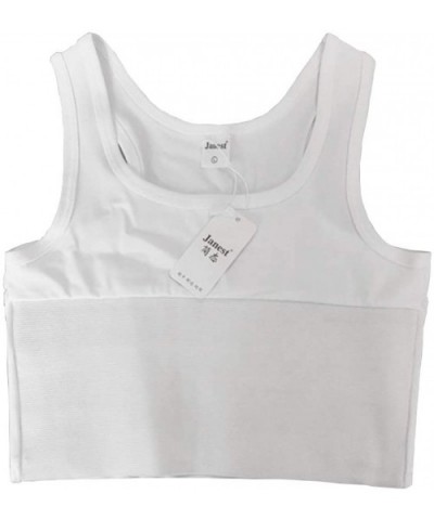 Tomboy Transgender Lesbian Pullover Half Length Chest Binder Corset Short Tank Top - White - C418RISMISD $29.27 Bustiers & Co...