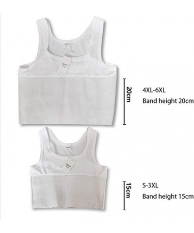 Tomboy Transgender Lesbian Pullover Half Length Chest Binder Corset Short Tank Top - White - C418RISMISD $29.27 Bustiers & Co...