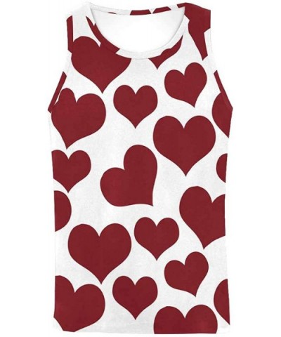 Men's Muscle Gym Workout Training Sleeveless Tank Top Love Hearts - Multi1 - C319DLMURYA $46.09 Undershirts