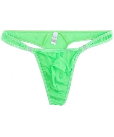 Men's Low Waist Thong Ice Silk Men's T Pants Can Be Unlocked - Green - C21922HX299 $13.54 G-Strings & Thongs