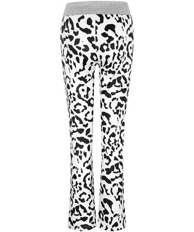 Comfy Casual Pajama Pants Floral Print Drawstring Palazzo Lounge Pants Wide Leg - White - C51947KCRO0 $19.19 Bottoms