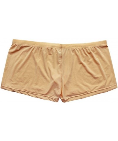 Men's Silky Boxer Briefs Shorts Bugle Pouch Underwear - Nude - CT12FVWYURH $23.66 Boxers