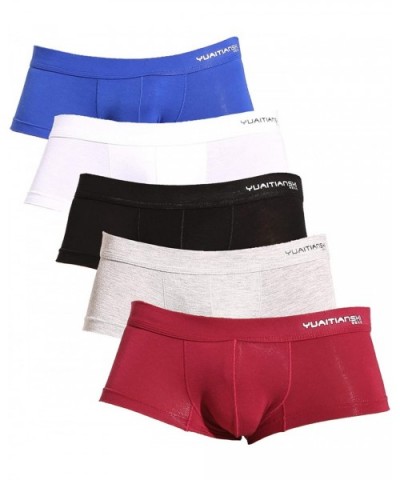 2-Pack Pure Color Men's Soft Underwear Modal Comfortable Boxer Briefs - 5 Colors Mixed - CR18K7OY7SR $38.07 Boxer Briefs