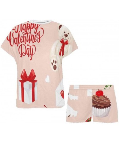 Valentine's Day Teddy Bear Women Pajama Sets Sleepwear Casual Comfy Sleep Night Shirt - Multi 1 - C719CGN9YG8 $64.05 Sets