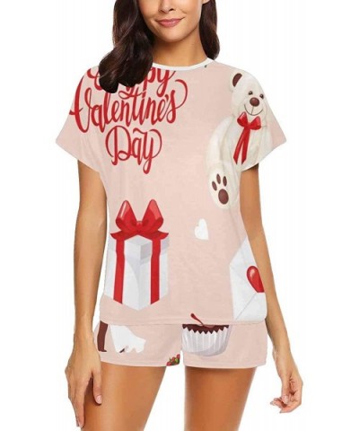 Valentine's Day Teddy Bear Women Pajama Sets Sleepwear Casual Comfy Sleep Night Shirt - Multi 1 - C719CGN9YG8 $64.05 Sets