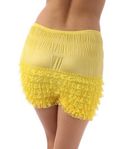 Womens Sexy Ruffle Panties Tanga Dance Bloomers Sissy Booty Shorts - Yellow N20 - CQ110GM2A1F $27.08 Panties